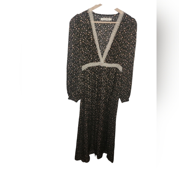 Christy Dawn Black Floral Lace-Trim Dress - Picture 2 of 6